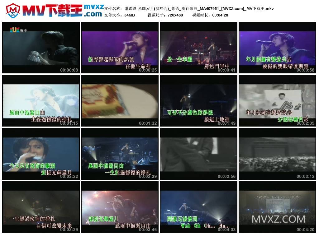 谢霆锋-光辉岁月(演唱会)_粤语_流行歌曲_MA407951